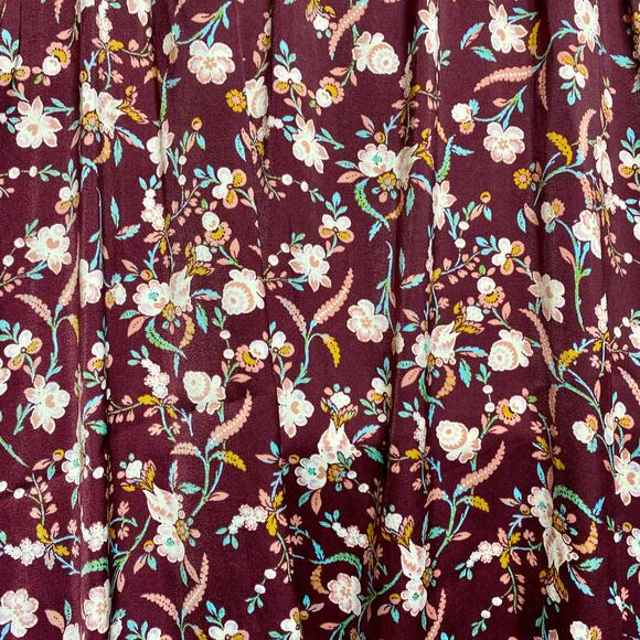 Floral Blouse Womens Large Chocolate Brown Dark Cottagecore Fairy Fall Romantic - Picture 14 of 14
